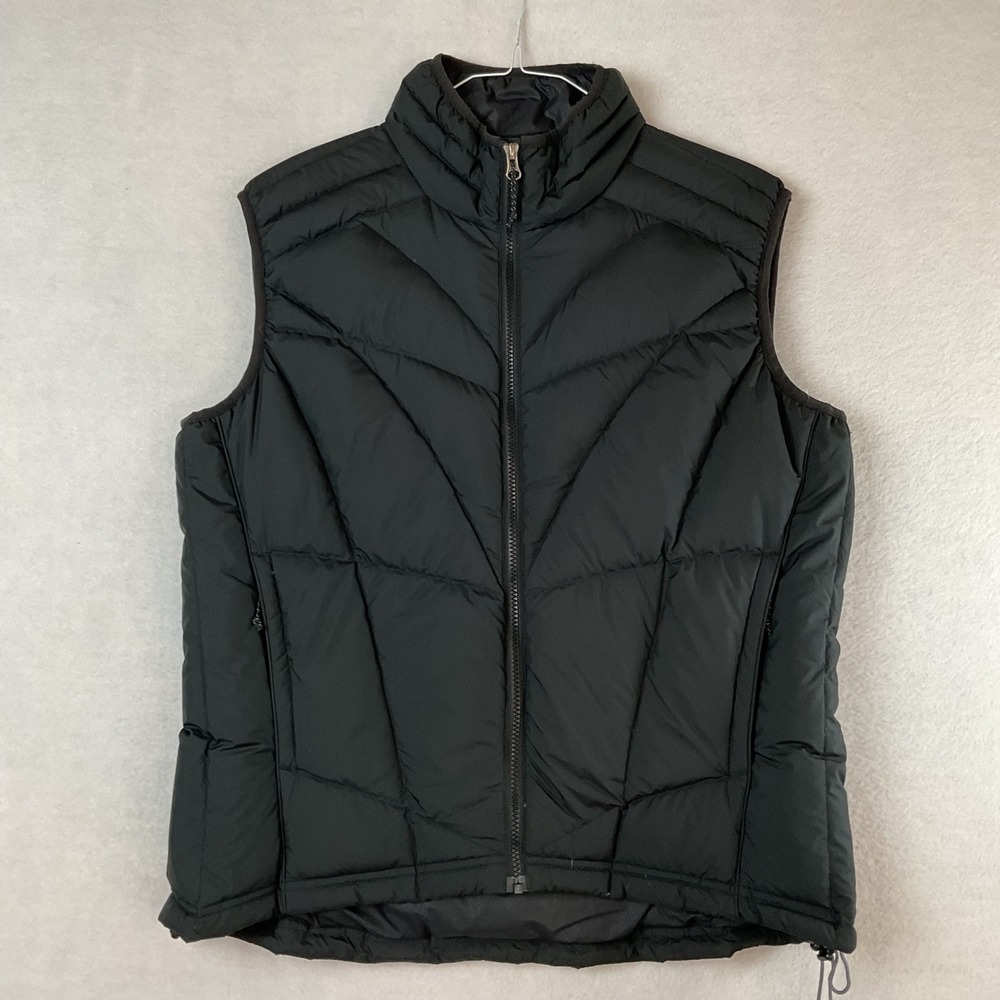 REI Co-op Womens Black 650 Down Puffer Vest Quilted Full Zip Large